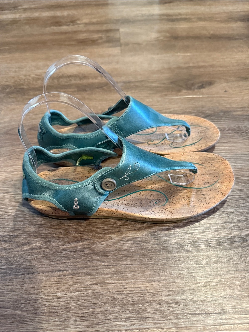 Ahnu Serena Dusty Teal Cork Thong Sandals Size  8.5
